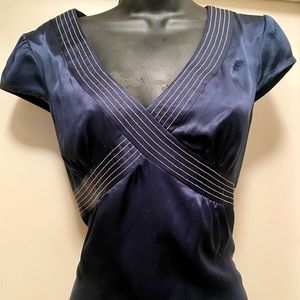 100% Silk Navy Nanette Lepore Top